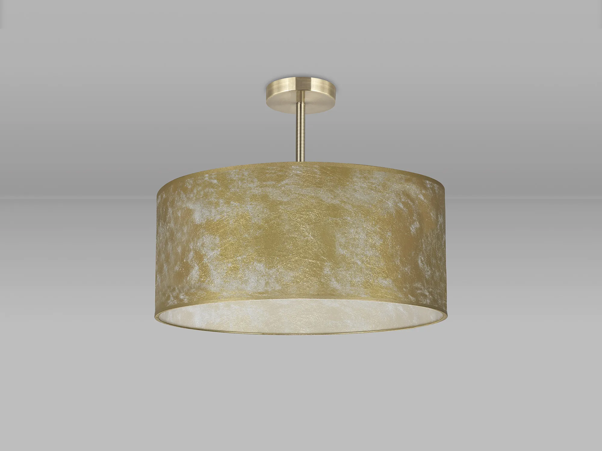 Baymont 50cm Semi Flush 3 Light Antique Brass, Gold Leaf DK0831  Deco Baymont AB GL